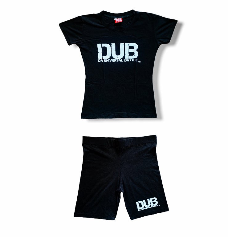 D.U.B 2 Piece Top+Biker Shorts Sets - Black