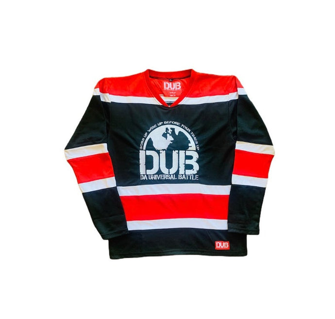 D.U.B Hockey Jersey - Red, Black, & White