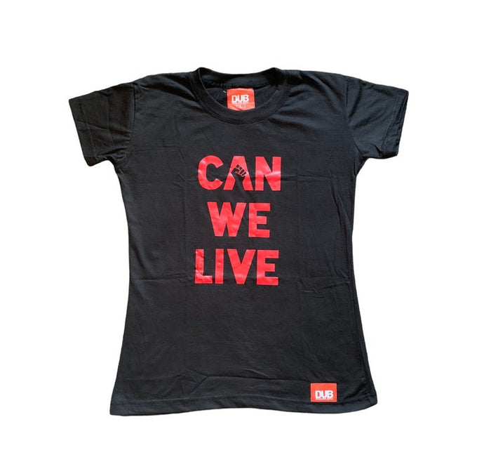 D.U.B “Can We Live” Women Tee - Black & Red